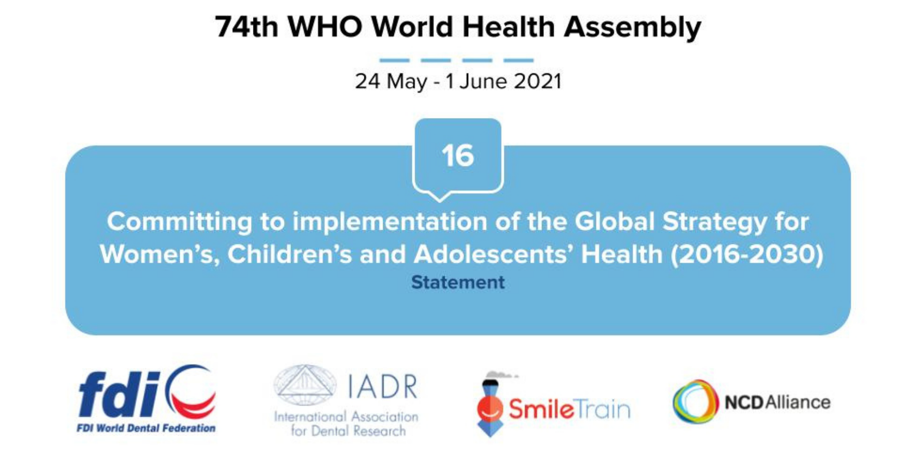 74th WHO World Health Assembly Joint Statement on Agenda Item 16 Committing to implementation